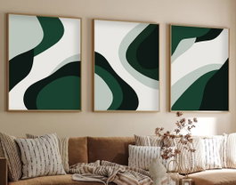 Wallity Cuadro Decorativo Enmarcado en MDF Multicolor (3 Piezas) 50 x 70 cm